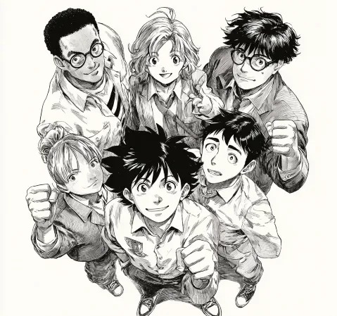 奇幻冒险主题漫画合集封面，描绘神秘森林与远行者